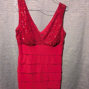 Red Jessica dress with sequence top size 10